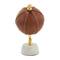 12" Brown Leather Handmade Stitched Globe with White Marble Base